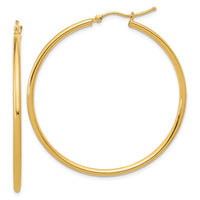 Load image into Gallery viewer, 14K 2mm Polished Hinged Hoop Earrings
