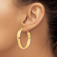 Load image into Gallery viewer, 14K 6mm High Polished Omega Back Hoop Earrings

