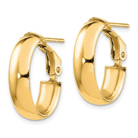 Load image into Gallery viewer, 14K 6mm High Polished Oval Omega Hoop Earrings
