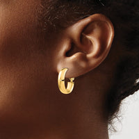 Load image into Gallery viewer, 14K 6mm High Polished Oval Omega Hoop Earrings
