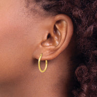Load image into Gallery viewer, 14K D/C Hinged Hoop Earrings
