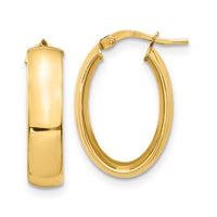 Load image into Gallery viewer, 14K 6mm High Polished Oval Hoop Earrings
