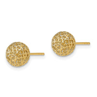 Load image into Gallery viewer, 14k 7.75MM Filigree Ball Post Earrings
