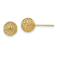 Load image into Gallery viewer, 14k 7.75MM Filigree Ball Post Earrings
