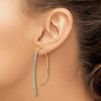 Load image into Gallery viewer, 14k Polished Crystal Threader Earrings
