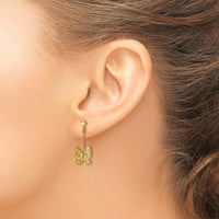 Load image into Gallery viewer, 14k Polished and Brushed Butterfly Earrings
