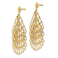 Load image into Gallery viewer, 14K Polished and Textured Post Dangle Earrings
