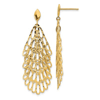 Load image into Gallery viewer, 14K Polished and Textured Post Dangle Earrings
