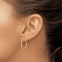 Load image into Gallery viewer, 14k 2mm Polished D/C Hoop Earrings
