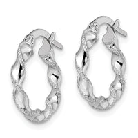 Load image into Gallery viewer, 14K White Gold Twisted Hoop Earrings
