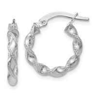 Load image into Gallery viewer, 14K White Gold Twisted Hoop Earrings
