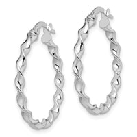 Load image into Gallery viewer, 14K White Gold Twisted Hoop Earrings
