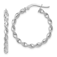 Load image into Gallery viewer, 14K White Gold Twisted Hoop Earrings
