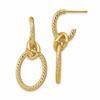 14K Polished Textured Post Dangle Earrings