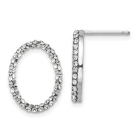 Load image into Gallery viewer, 14K w/Wht RH-plating with Crystals Post Earrings
