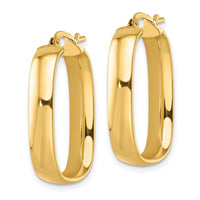 Load image into Gallery viewer, 14K Polished Squared Oval Hoop Earrings

