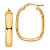 14K Polished Squared Oval Hoop Earrings