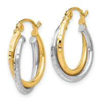 Load image into Gallery viewer, 14K Two-tone D/C Hinged Hoop Earrings
