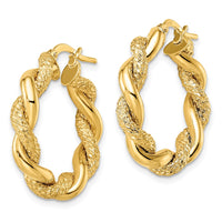 Load image into Gallery viewer, 14K D/C Twisted Hoop Earrings
