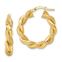 Load image into Gallery viewer, 14K D/C Twisted Hoop Earrings
