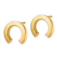 Load image into Gallery viewer, 14K Polished Half Circle Post Earrings
