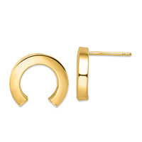 Load image into Gallery viewer, 14K Polished Half Circle Post Earrings
