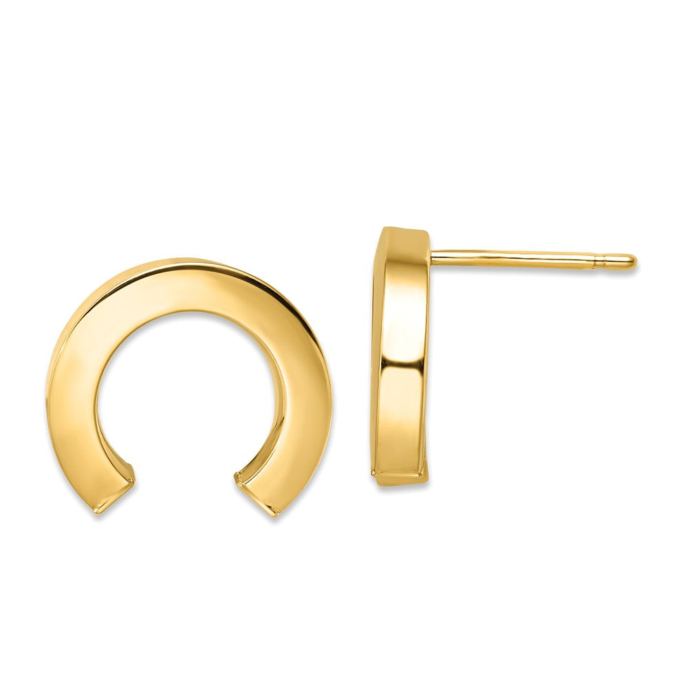 14K Polished Half Circle Post Earrings