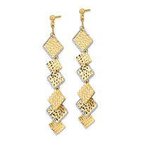 Load image into Gallery viewer, 14K Two-tone Polished and Brushed D/C Post Dangle Earrings
