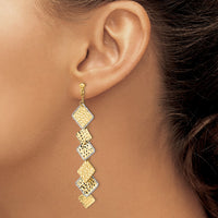 Load image into Gallery viewer, 14K Two-tone Polished and Brushed D/C Post Dangle Earrings
