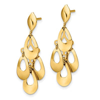 Load image into Gallery viewer, 14k Polished and Brushed Post Dangle Chandelier Earrings
