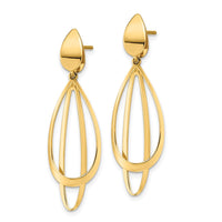 Load image into Gallery viewer, 14k Polished and Brushed Post Dangle Earrings
