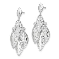 Load image into Gallery viewer, 14k White Gold Polished D/C Post Dangle Chandelier Earrings
