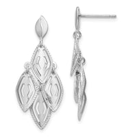 Load image into Gallery viewer, 14k White Gold Polished D/C Post Dangle Chandelier Earrings
