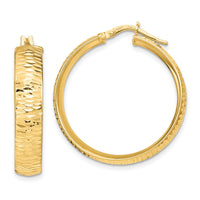 Load image into Gallery viewer, 14K Polished D/C Round Hoop Earrings
