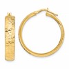 14K Polished D/C Round Hoop Earrings