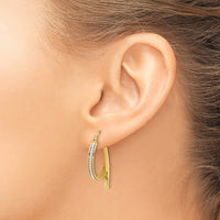 Load image into Gallery viewer, 14K Polished Glitter Infused Hoop Earrings
