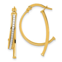 Load image into Gallery viewer, 14K Polished Glitter Infused Hoop Earrings
