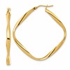 14K Polished Twisted Square Hoop Earrings