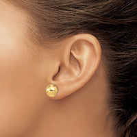 Load image into Gallery viewer, 14K Polished D/C 10mm Button Post Earrings
