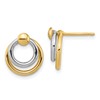 14K Two-tone Polished Post Dangle Earrings