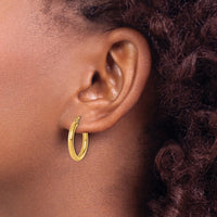 Load image into Gallery viewer, 14k Polished 2.5mm Lightweight Tube Hoop Earrings
