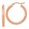 14k Rose Gold Polished 2.5mm Lightweight Tube Hoop Earrings