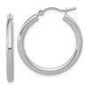 14k White Gold Polished 2.5mm Lightweight Tube Hoop Earrings