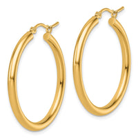 Load image into Gallery viewer, 14k Polished 2.5mm Lightweight Tube Hoop Earrings
