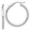 14k White Gold Polished 2.5mm Lightweight Tube Hoop Earrings