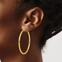 Load image into Gallery viewer, 14k Polished 2.5mm Lightweight Tube Hoop Earrings
