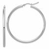 14k White Gold Polished 2.5mm Lightweight Tube Hoop Earrings