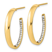 Load image into Gallery viewer, 14k Polished Crystals J-Hoop Earrings
