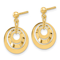 Load image into Gallery viewer, 14K Polished Circles Post Dangle Earrings
