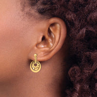 Load image into Gallery viewer, 14K Polished Circles Post Dangle Earrings
